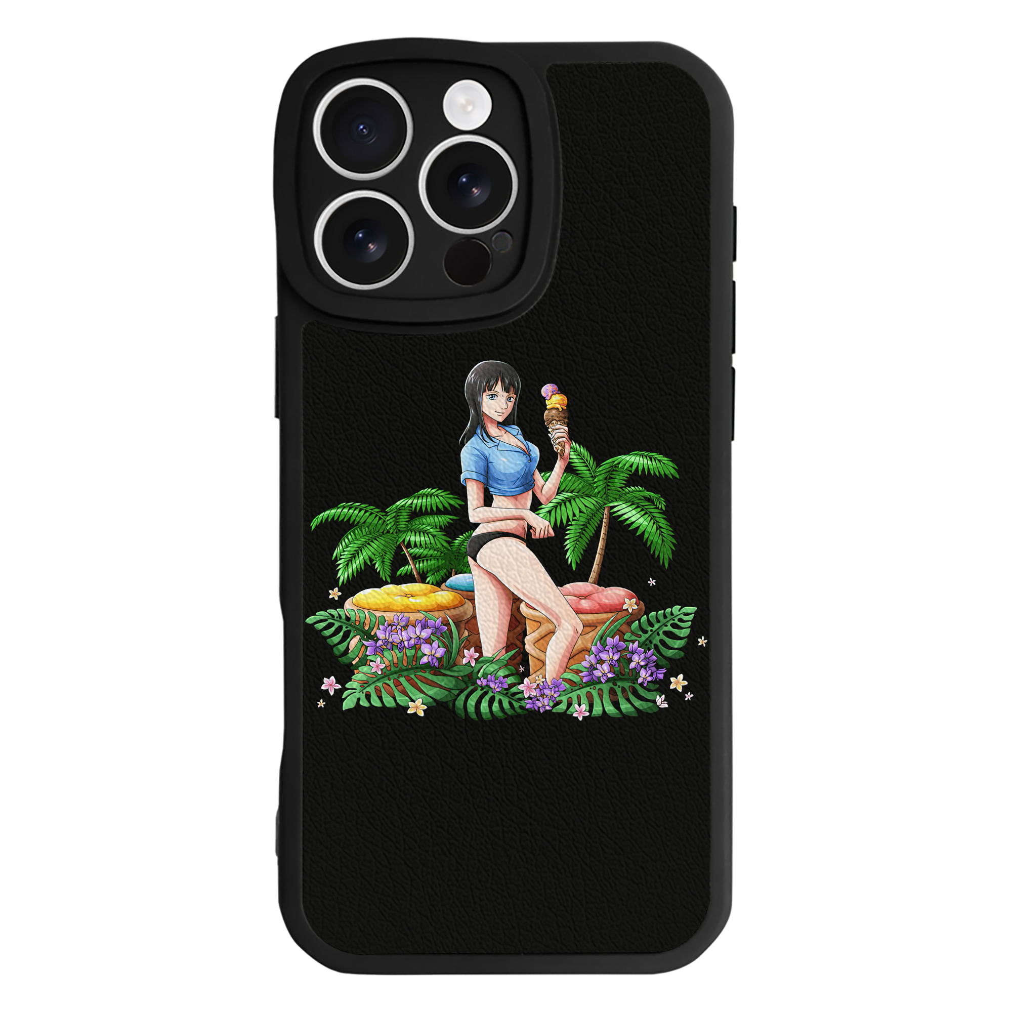 （画像用） ワンピース ニコ・ロビン ONE PIECE Nico Robin 【iPhone 16シリーズ対応】シリコンスマホケース（レザー調） 材質：シリコン
